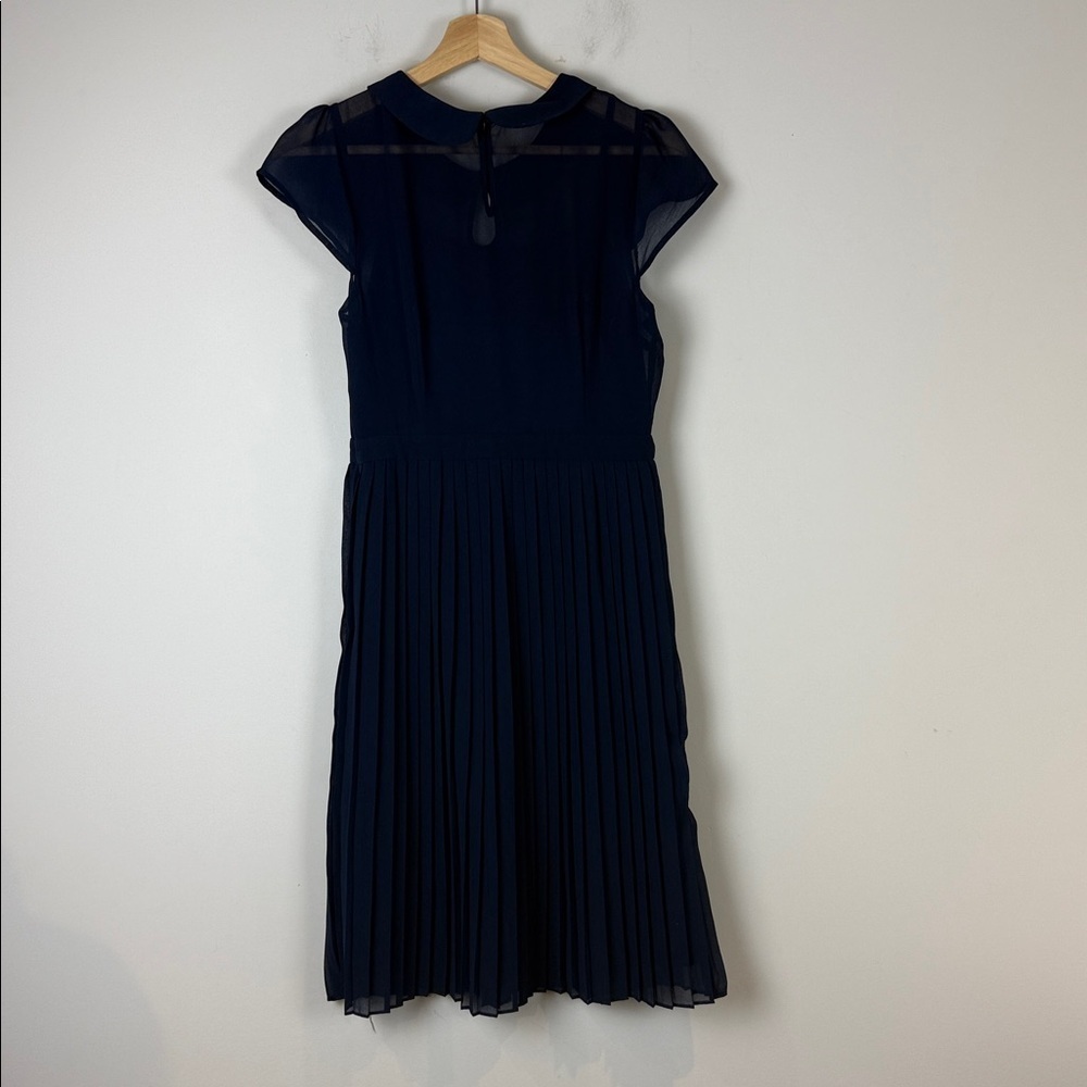 Modcloth Midnight Blue Pleated Midi Dress Size Medium - Picture 2 of 7